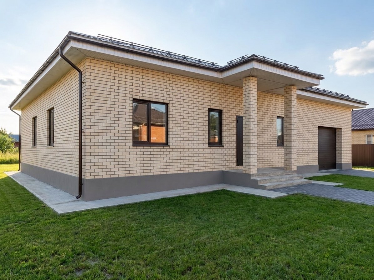 Дом 180 м² + гараж · 1 этаж · встроенный гараж 50 м²